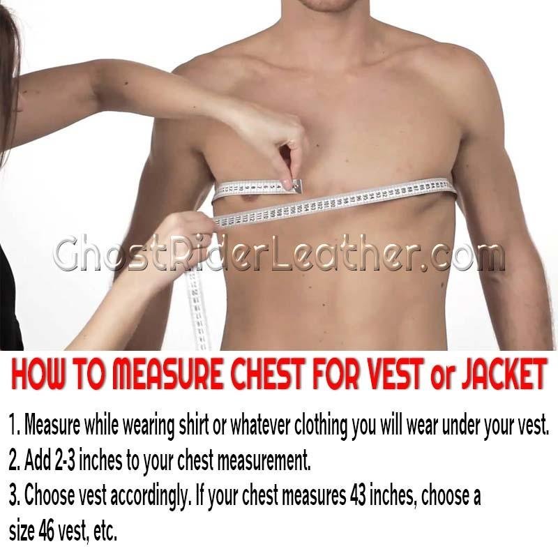Leather Motorcycle Vest - Men's - Rebel Flag - Confederate - MV2700-07-DL - Image 6