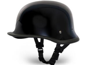 Novelty Motorcycle Helmet - High Gloss Black - Big German - 1005A-DH