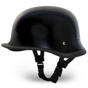 Novelty Motorcycle Helmet - High Gloss Black - Big German - 1005A-DH