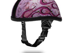 Novelty Motorcycle Helmet - Pink Flames - Eagle Shorty - 6002FP-DH
