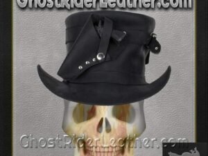 Black Leather Deadman Top Hat with Gun Holsters / SKU GRL-HAT7-11-DL