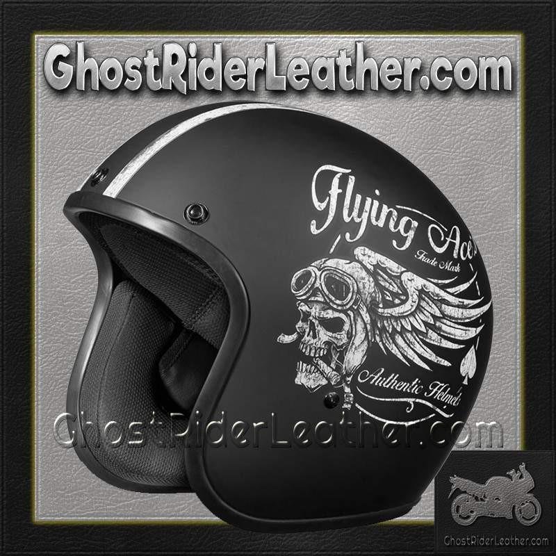 DOT Motorcycle Helmet - Flying Aces - Open Face - Cruiser - DC6-FAC-DH - Image 11