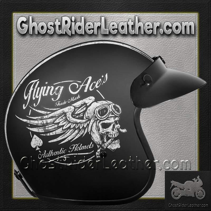 DOT Motorcycle Helmet - Flying Aces - Open Face - Cruiser - DC6-FAC-DH - Image 12
