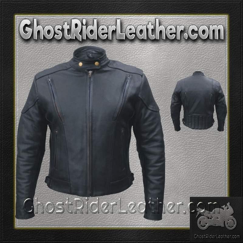 Women's Euro Racer Biker Leather Jacket With Vents - SKU AL2145-AL - Image 2