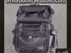 Large PVC Motorcycle Sissy Bar Bag with Studs / SKU GRL-SB002-S-DL