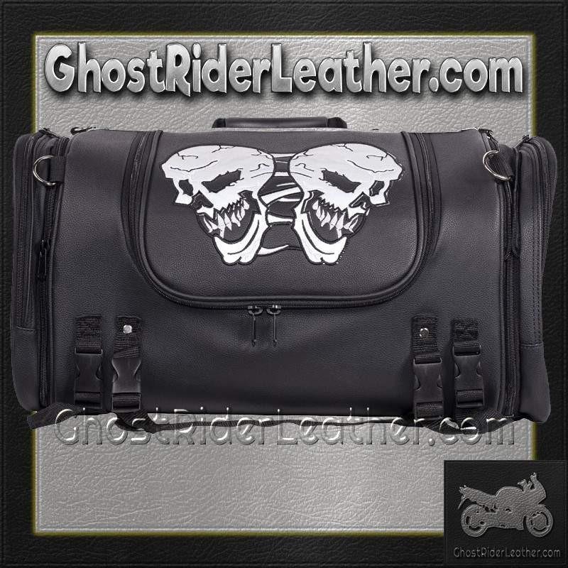 Motorcycle Sissy Bar Bag with Reflective Skulls - Medium - Biker Gear Bags - SB84-SKULL-MED-DL - Image 5