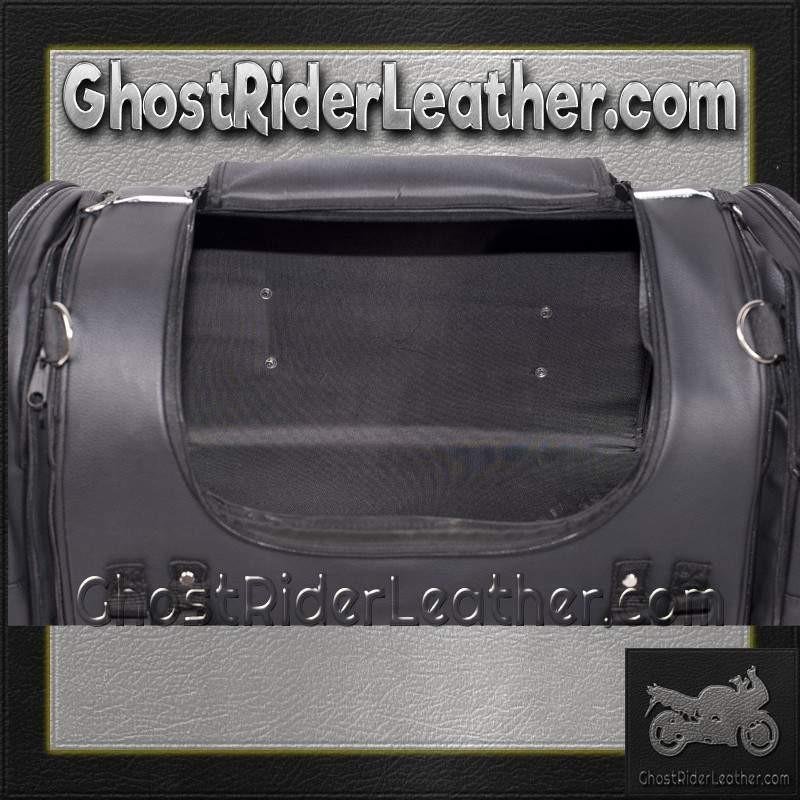 Motorcycle Sissy Bar Bag with Reflective Skulls - Medium - Biker Gear Bags - SB84-SKULL-MED-DL - Image 6