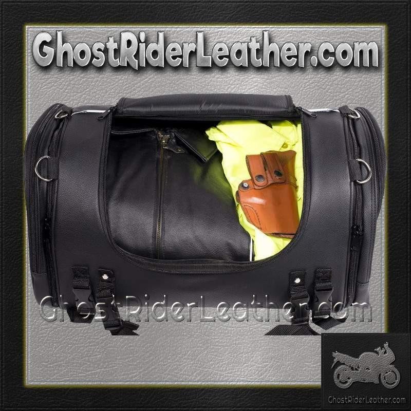 Motorcycle Sissy Bar Bag with Reflective Skulls - Medium - Biker Gear Bags - SB84-SKULL-MED-DL - Image 7