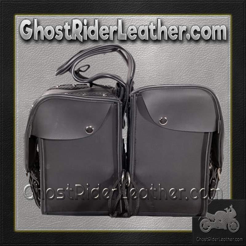 Saddlebags - PVC - Braid and Studs - Zip Off - SD1485-PV-DL - Image 6
