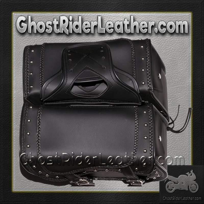 Saddlebags - PVC - Braid and Studs - Zip Off - SD1485-PV-DL - Image 7