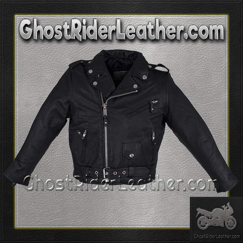 Leather Motorcycle Jacket - Kid's Teens - Biker - KD342-TEEN-DL - Image 4