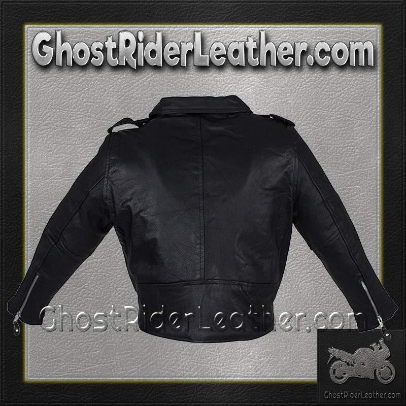 Leather Motorcycle Jacket - Kid's Teens - Biker - KD342-TEEN-DL - Image 5