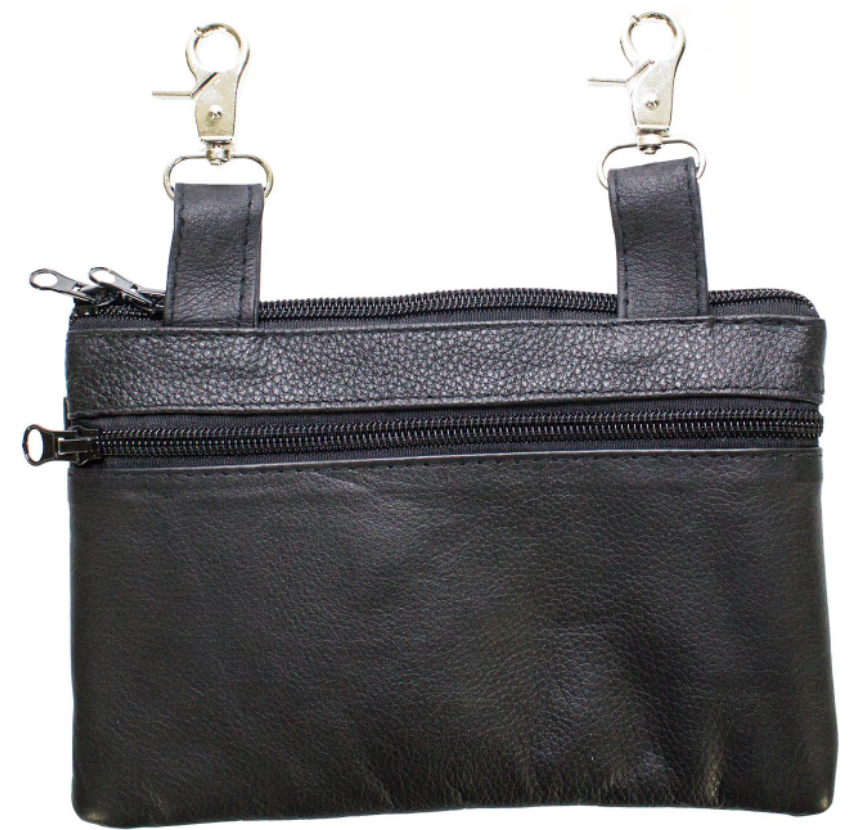 Leather Belt Bag - Black - Studs Design - Handbag - BAG35-CR-STUD-DL - Image 4