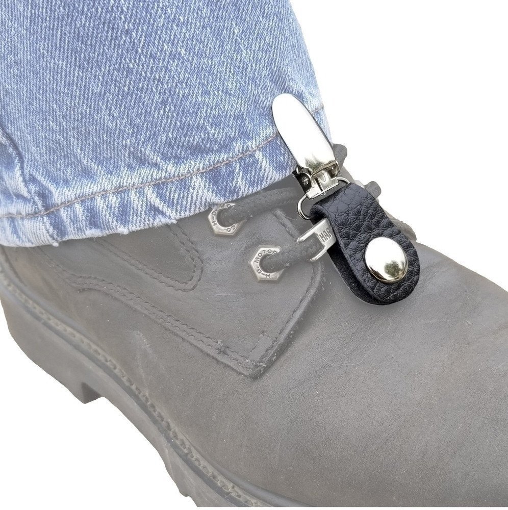 Pair of Biker Boot Clips - POW MIA - Black and Silver - Motorcycle - J122-6-DS - Image 2