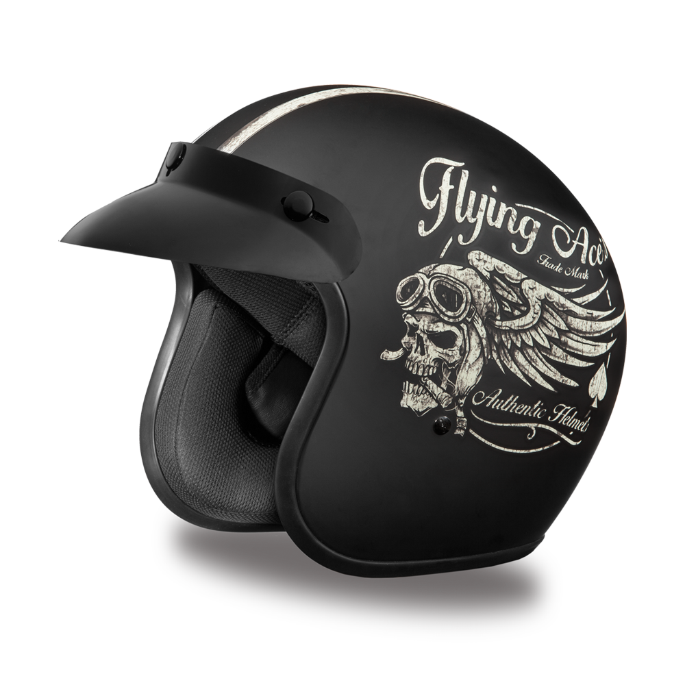 DOT Motorcycle Helmet - Flying Aces - Open Face - Cruiser - DC6-FAC-DH - Image 6