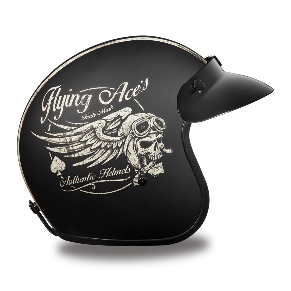 DOT Motorcycle Helmet - Flying Aces - Open Face - Cruiser - DC6-FAC-DH - Image 5
