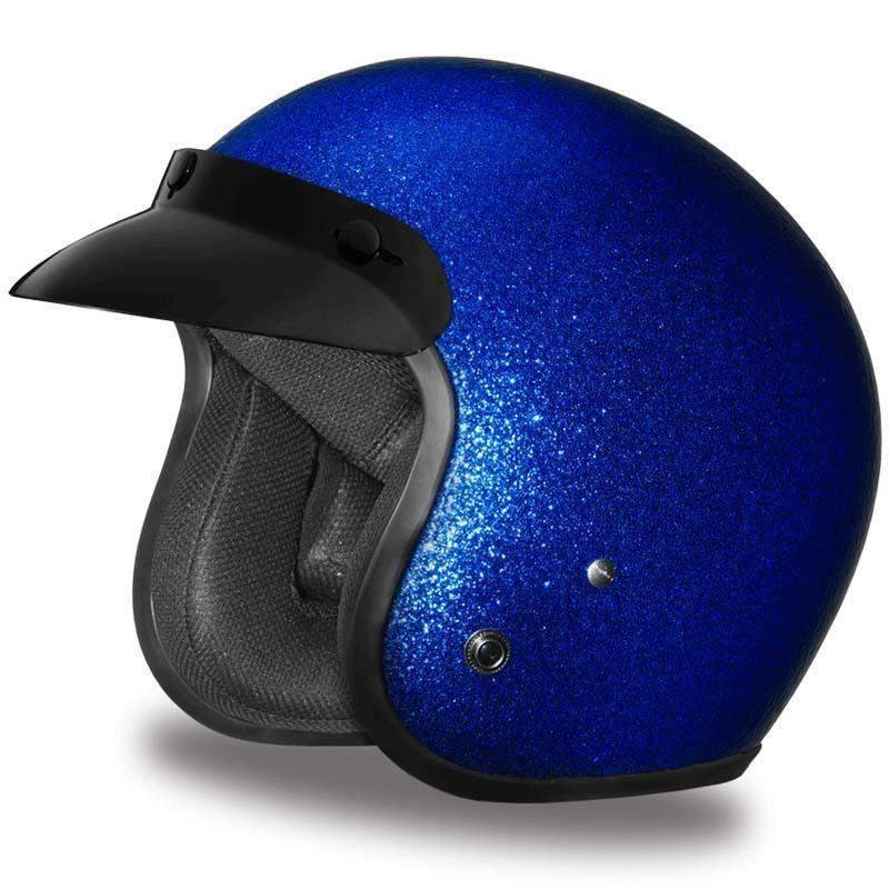 DOT Motorcycle Helmet - Metal Flake - Choice of Colors - Open Face - DC7-A-DH - Image 2
