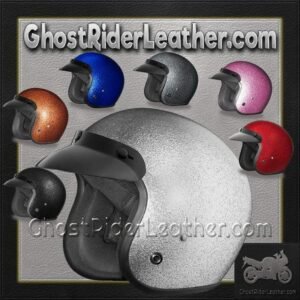 DOT Motorcycle Helmet - Metal Flake - Choice of Colors - Open Face - DC7-A-DH