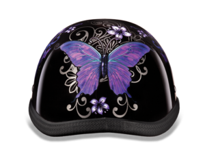 Novelty Motorcycle Helmet - Butterflies - Eagle Shorty - 6002B-DH