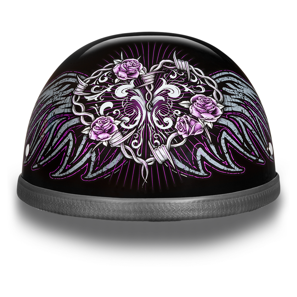 Novelty Motorcycle Helmet - Barbed Wire Heart - Shorty Eagle - 6002BWH-DH
