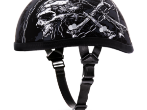 Novelty Motorcycle Helmet - Skull Chains - Eagle Shorty - 6002SC-DH