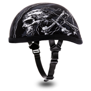 Novelty Motorcycle Helmet - Skull Chains - Eagle Shorty - 6002SC-DH