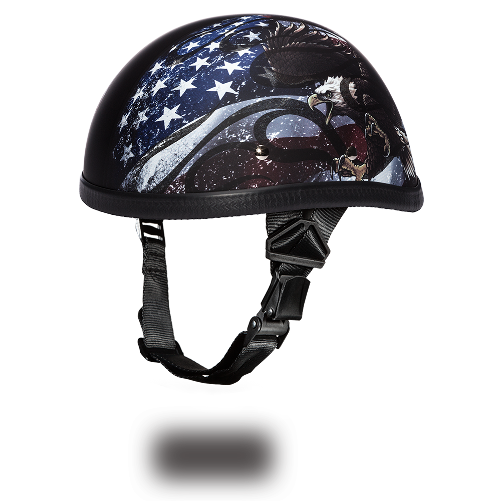 Novelty Motorcycle Helmet - USA Flag Eagle - Shorty - 6002USA-DH