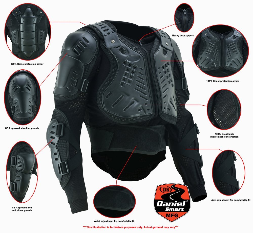 Protective Body Armor - Men's - Motorcycle - Up To 5XL - Racer - 75-1001-DS - Image 2