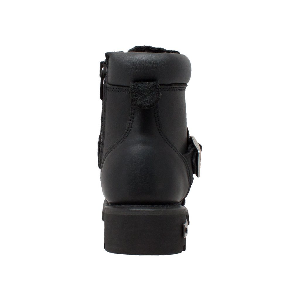 Leather Motorcycle Boots - Women's - Black - Biker - 8143-DS - Image 4