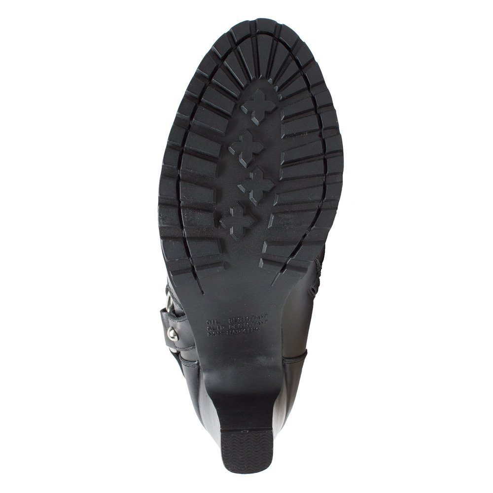 Leather Motorcycle Boots - Women's - Heeled Harness - Studs - Biker - 8546-DS - Image 5