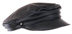 Biker Leather Cap - One Size Fits Most - SKU AC003-DL
