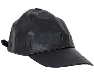 Leather Baseball Cap - Unisex - Adjustable Back - Biker - AC006-DL