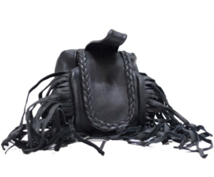 Leather Bag - Folding Pouch - Belt Bag - Fringe and Braid - Motorcycle - AC1005-DL