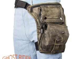 Leather Thigh Bag - Gun Pocket - Distressed Brown - Motorcycle - AC1025-12-DL