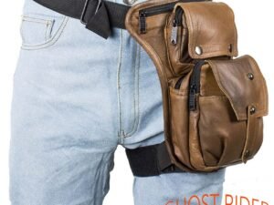 Leather Thigh Bag - Gun Pocket - Brown - Motorcycle - AC1025-BRN-DL