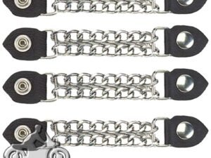 Set of Four Plain Snap On Vest Extenders with Chrome Chain - AC1050-DL