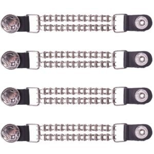 Set of Four - Buffalo Nickel Vest Extenders - Chrome Motorcycle Chain - AC1052-BC-DL