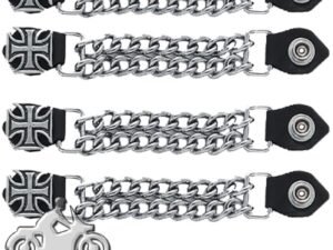 Set of Four Iron Cross Vest Extenders with Chrome Chain - AC1053-DL