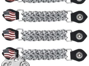 Set of Four USA Flag Vest Extenders with Chrome Chain - AC1058-DL