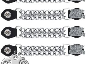 Set of Four Sexy Bitch Vest Extenders with Chrome Chain - AC1059-DL