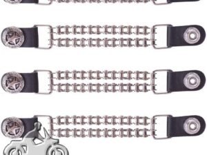 Set of Four Texas Star Vest Extenders with Chrome Motorcycle Chain - AC1063-BC-DL