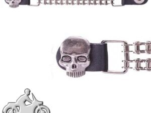 Skull - Vest Extender with Chrome Chain - One Single - AC1064-BC-DL-1