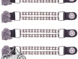 Set of Four Eagle Vest Extenders with Chrome Motorcycle Chain - AC1066-BC-DL