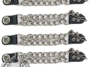 Set of Four Rose and Stem Vest Extenders - Chrome Chain - AC1070-DL