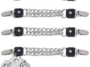 Set of Four Plain Clip On Vest Extenders with Chrome Chain - AC1072-DL
