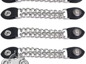 Set of Four Lady Liberty Silver Dime Vest Extenders with Chrome Chain - AC1073-DL
