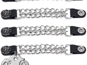 Set of Four Spider On Web Vest Extenders with Chrome Chain - AC1077-DL