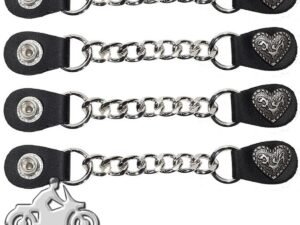 Set of Four Fancy Heart Vest Extenders with Single Chrome Chain - AC1078-LL-DL
