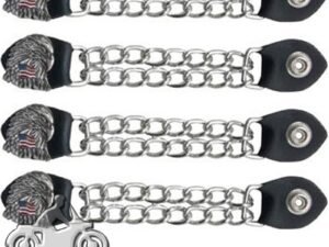 Set of Four Eagle With USA Flag Vest Extenders with Chrome Chain - AC1083-DL