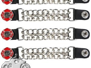 Set of Four Fire Department Vest Extenders with Chrome Chain - AC1097-FD-DL